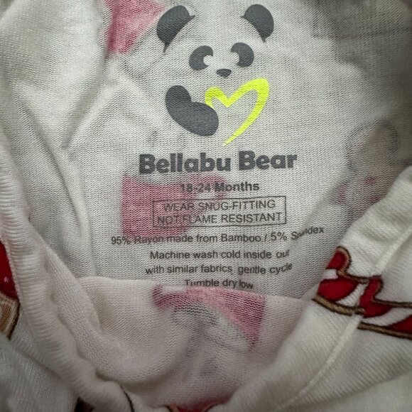 Bellabu Bear Christmas Theme Pajamas Sz 18-24m - Picture 2 of 2